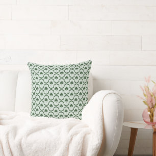 St. Patrick's Day Preppy Grüner Shamrock-Gitter Kissen