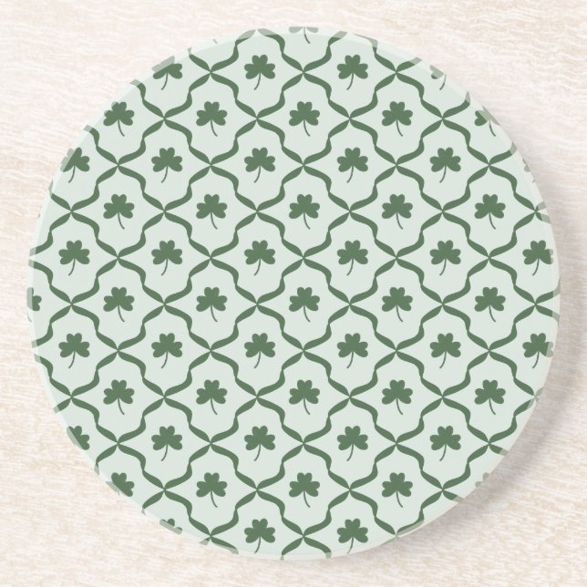 St. Patrick's Day Preppy Shamrock Clover Lattice  Getränkeuntersetzer (Vorne)