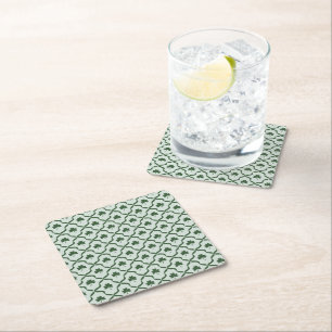 St. Patrick's Day Preppy Shamrock Klee Lattenmuste Rechteckiger Pappuntersetzer