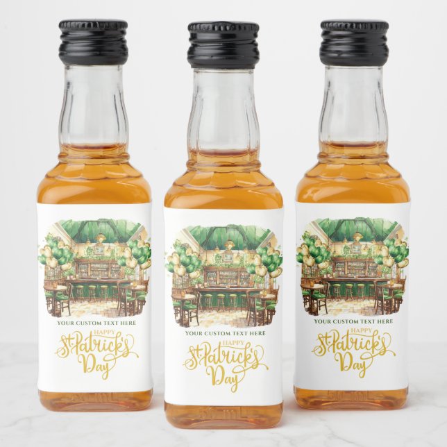 St. Patrick's Day Pub Party Custom Alkoholflaschenetikett (Flaschen)