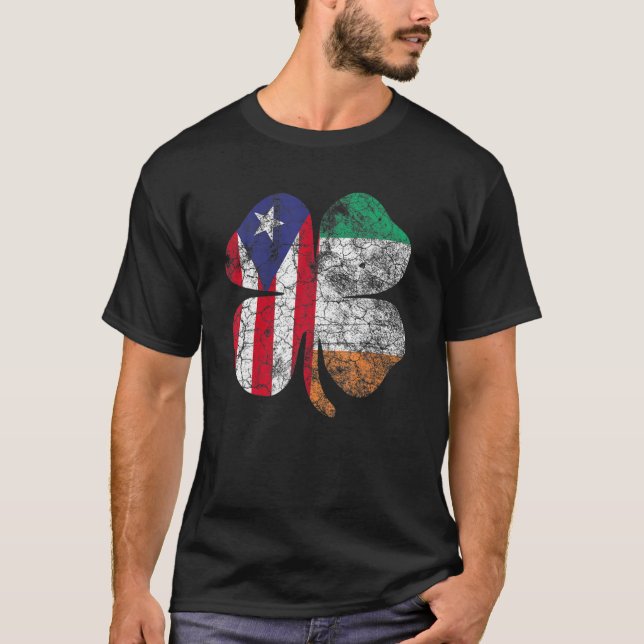 St Patricks Day Puerto Rico Irland Flaggen Irish S T-Shirt (Vorderseite)