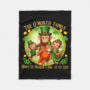 St. Patricks Day Punch Affe lustig süßes Tier  Fleecedecke