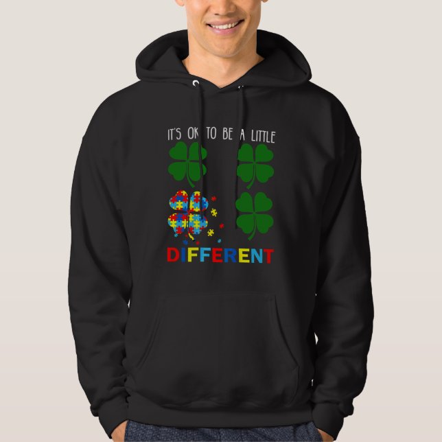 St Patricks Day Puzzle Kleeblatt Autismus Bewussts Hoodie (Vorderseite)