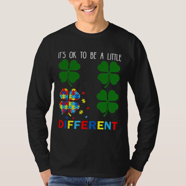 St Patricks Day Puzzle Kleeblatt Autismus Bewussts T-Shirt (Vorderseite)