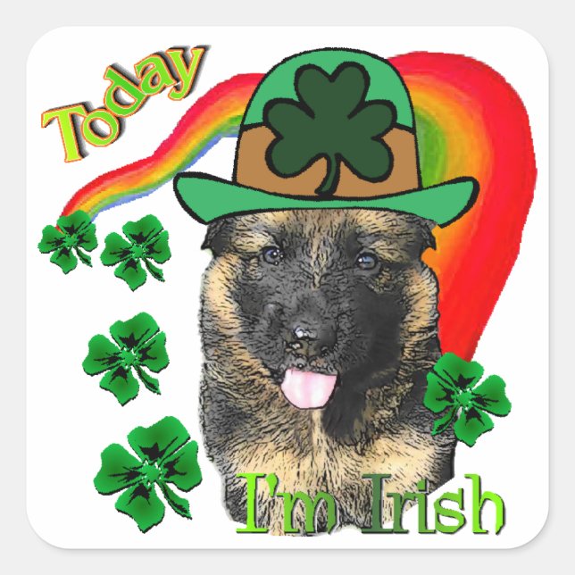 St. Patricks Day Quadratischer Aufkleber (Vorderseite)