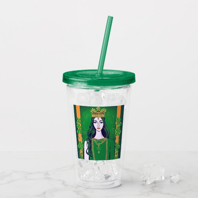 St Patrick's Day Queen Acryltrinkbecher (Rückseite Ice)