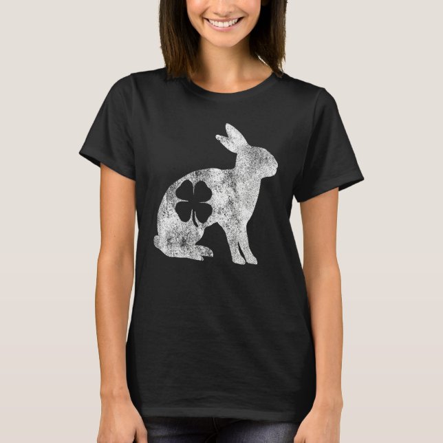 St Patrick's Day Rabbit Bunny Irish Green Shamrock T-Shirt (Vorderseite)