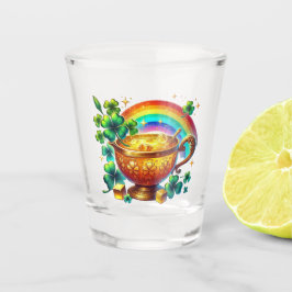 St Patrick's Day Rainbow and Pot of Gold Schnapsglas
