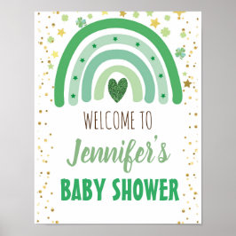 St Patrick's Day Rainbow Baby Dusche Begrüßungszei Poster