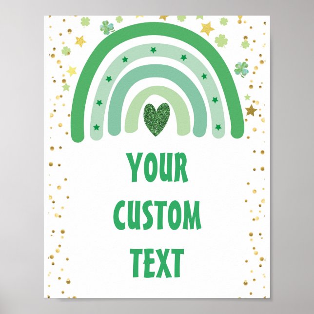 St Patrick's Day Rainbow Custom Text Poster (Vorne)