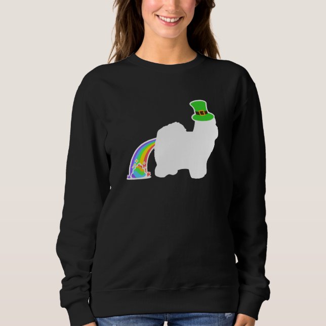 St Patrick's Day Rainbow Dog Coton de Tulear Sweatshirt (Vorderseite)