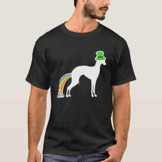 St Patrick's Day Rainbow Dog  Italian Greyhound T-Shirt