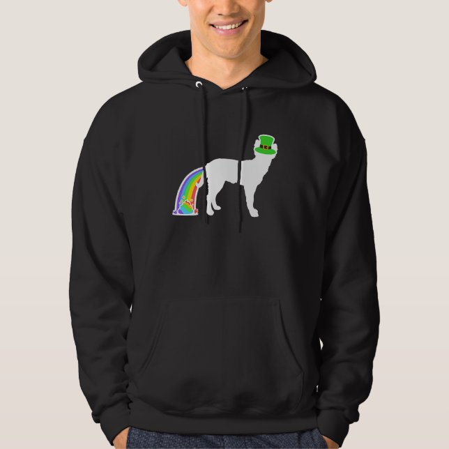 St Patrick's Day Rainbow Dog  Mudi Hoodie (Vorderseite)