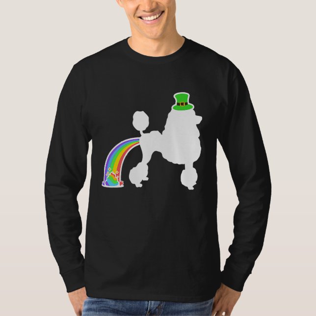St Patrick's Day Rainbow Dog  Poodle T-Shirt (Vorderseite)