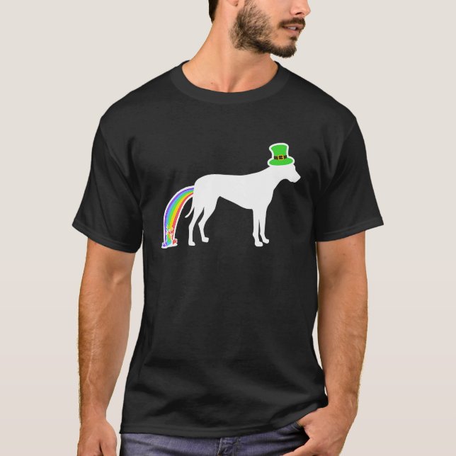 St Patrick's Day Rainbow Dog  Rhodesian Ridgeback T-Shirt (Vorderseite)