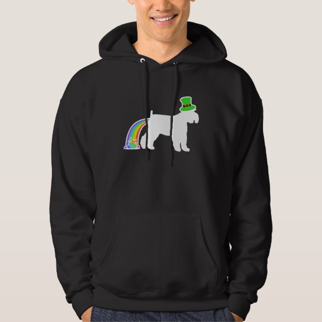 St Patrick's Day Rainbow Dog  Schnauzer Hoodie (Vorderseite)
