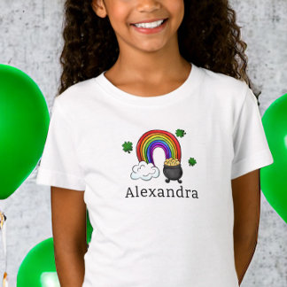 St. Patrick's Day Rainbow Gold Kleeblatt Custom T-Shirt