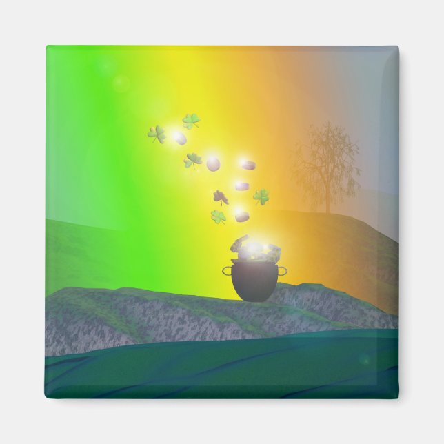 St. Patrick's Day - Rainbow Gold Magnet (Vorne)