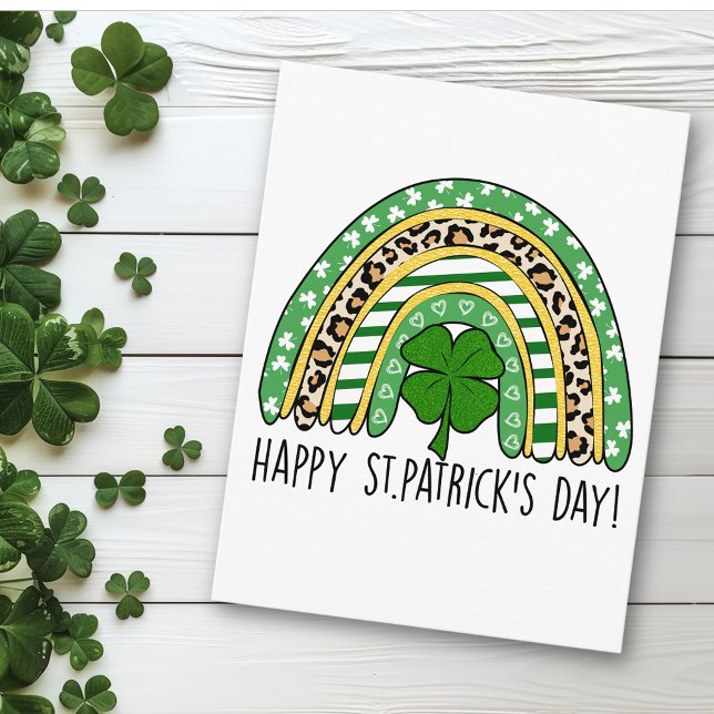 St. Patrick's Day Rainbow Green Postkarte (Von Creator hochgeladen)