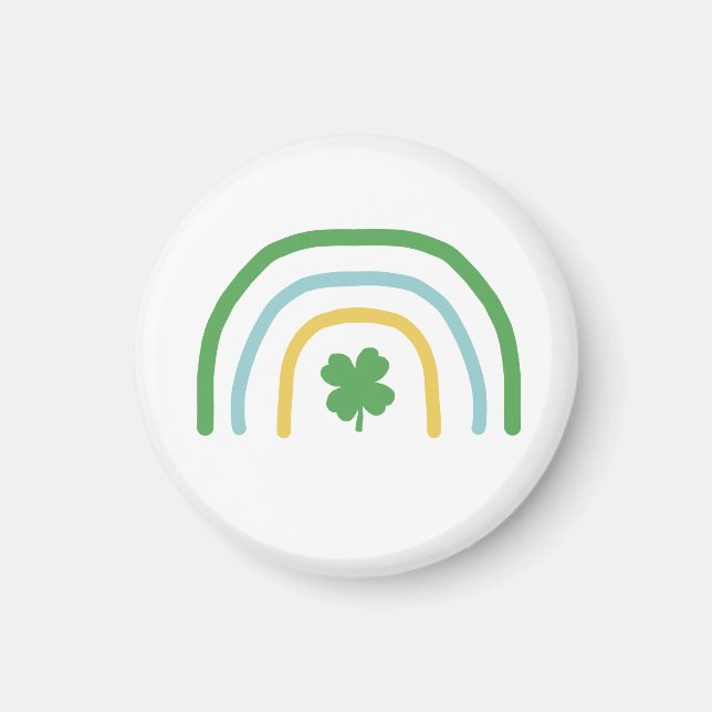 St Patricks Day Rainbow Irish Kleeblatt Magnet (Vorne)