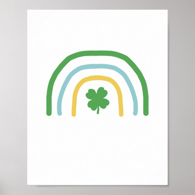 St Patricks Day Rainbow Irish Kleeblatt Poster (Vorne)