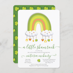 St. Patrick's Day Rainbow Kleeblatt Baby Shower Einladung