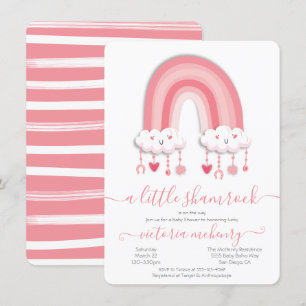 St. Patrick's Day Rainbow Kleeblatt Baby Shower In Einladung