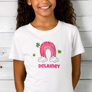 St. Patrick's Day Rainbow Kleeblatt Custom T-Shirt