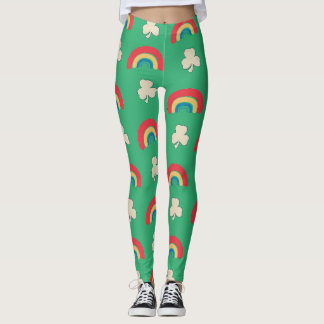 St. Patrick's Day Rainbow & Kleeblatt Leggings