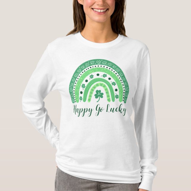 St Patrick's Day Rainbow Long Sleeve T-Shirt (Vorderseite)