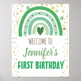 St Patrick's Day Rainbow Party Begrüßungszeichen Poster