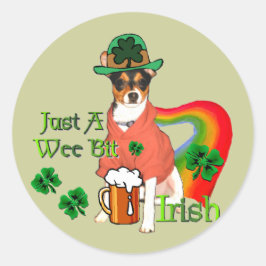 St. Patrick's Day Rat Terrier Runder Aufkleber