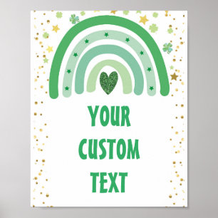 St. Patrick's Day Regenbogen benutzerdefinierter T Poster