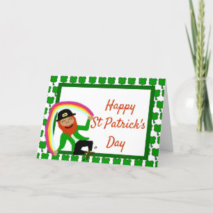 St. Patricks Day Regenbogen Gold Kobold Kleeblatt Feiertagskarte