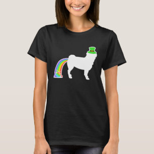 St. Patricks Day Regenbogen-Hund Mops T-Shirt