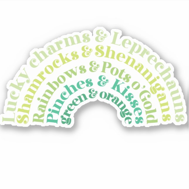 St. Patrick's Day Regenbogentypografie Aufkleber (Vorderseite)
