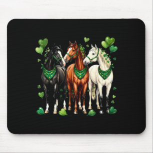 St. Patricks Day Reitsport drei Pferde mit Mousepad