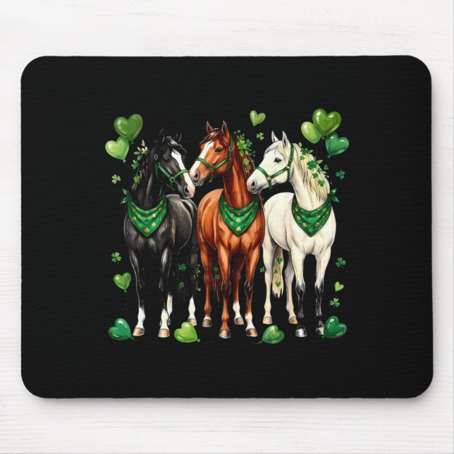 St. Patricks Day Reitsport drei Pferde mit Mousepad (Vorne)