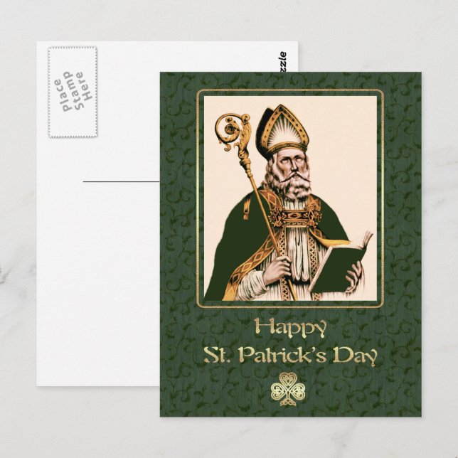 St. Patrick's Day Religious Postcard Postkarte (Vorne/Hinten)