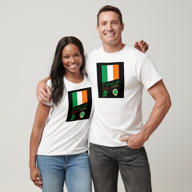 St. Patrick's Day Retro Design mit irischer Flagge T-Shirt (Unisex)