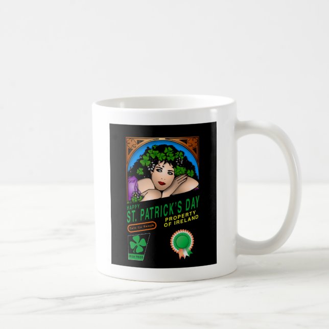 St. Patrick's Day Retro Design mit Irish Girl Kaffeetasse (Rechts)