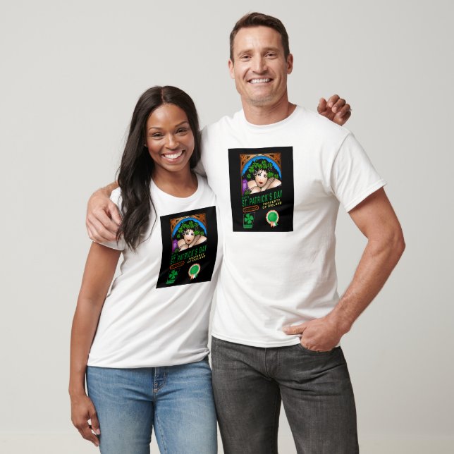 St. Patrick's Day Retro Design mit Irish Girl T-Shirt (Unisex)