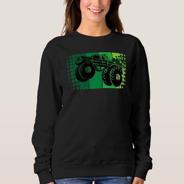 St Patrick's Day Retro Monster Truck for Boys Todd Sweatshirt (Vorderseite)