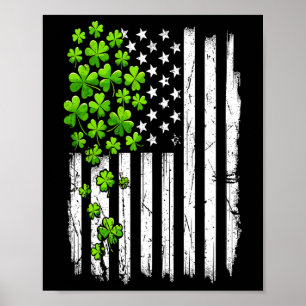 St Patricks Day Retro US Amerikanische Flagge Mit  Poster