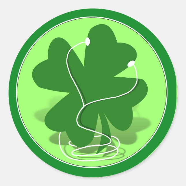 St. Patrick's Day Riish Clover Runder Aufkleber (Vorderseite)