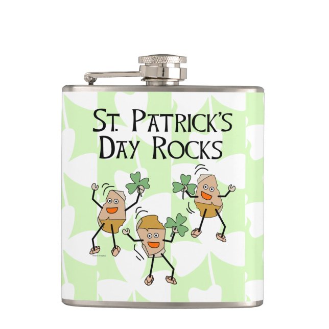 St. Patrick's Day Rocks Flachmann (Vorderseite)