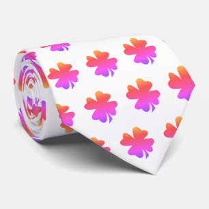 St. Patrick's Day Rosa Weißes Kleeblatt-Geschenk Krawatte