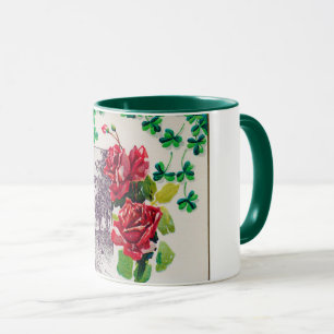 St. Patricks Day Rose, Vintage Tasse