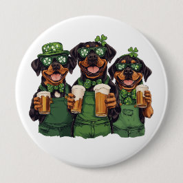 St. Patrick's Day Rottweiler Hunde Button