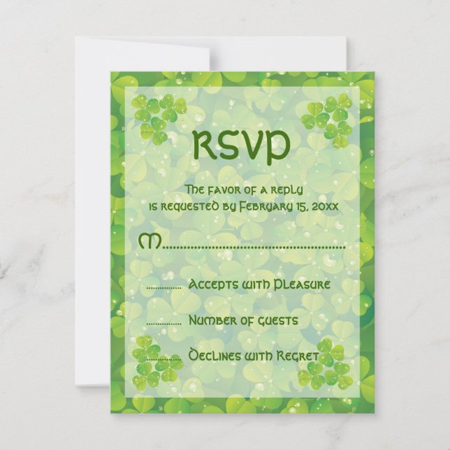 St. Patrick's Day RSVP Karte (Vorderseite)